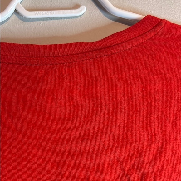 Vibrant Red Short Sleeve Tee with Graphic Design - Picture 4 of 6
